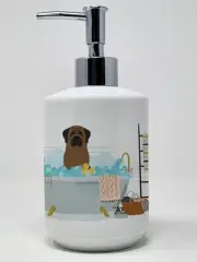 Bullmastiff in Bathtub Ceramic Soap Dispenser Hand Soap Dispenser Pump Bottles
