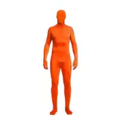 Full Bodysuit Unisex Spandex Stretch Adult Costume Zentai Disappearing Man Body Suit Orange 170CM