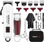 Professional Hair Clipper Set for Men, Rechargeable Hair Trimmer, T-Blade Trimmer for Hair, Adjustable Hair Clipper for Men with Intelligent LCD Display