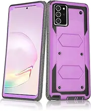 Asuwish Phone Case for Samsung Galaxy Note 20 Ultra Cover Hybrid Shockproof Drop Proof Protective Accessories Dual Layer Rugged Glaxay Note20 Plus 5G Gaxaly Notes 20Ultra Note20+ 20+ Women Men Purple