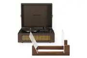 Crosley Voyager Bluetooth Portable Turntable - Cocoa + Bundled Crosley Record Storage Display Stand