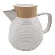 Ceramic Stoneware Glossy 22.3cm Jug Pitcher Water/Juice Milk Container White