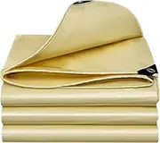 Waterproof Tarpaulin Waterproof Heavy Duty 1.5x4m/1.5x5m/1.5x6m/3x3m 500g/㎡ Weatherproof Sheet with Eyelets, PVC Tarp Cover Sheet for Garden Furniture/Chicken run/Wood Logs/Car/Outdoor Camping Beige(1