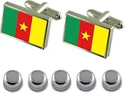 [Select Gifts] Shirt Dress Studs Cameroon Flag Cufflinks