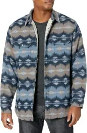 PENDLETON Men's Sherpa Fleece Lined Shirt Jacket, Tye River Blue, Size Large