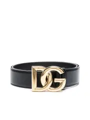 Dolce & Gabbana Smooth Grain Logobuckle Belt