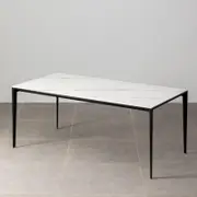 Minimalist Dining Table 1.8 m Premium Porcelain Calacatta/ Black