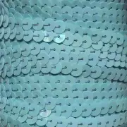 Baby Blue Rainbow Iris Sequin Trim 6mm 1/4" wide stitched strung by yard 15'