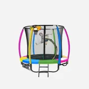 Kahuna Trampoline 8 Ft With Basketball Set - Rainbow