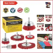 6-Piece Nylon Wire Brush Set for Rust Removal & Surface Prep with 1/4" Shank