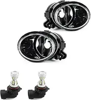 Car Fog Light Assembly Compatible With Bmw For E46 M3 2001-2006 For E39 For M5 2000-2003 For E46 330I 2003-2005 Fog Lamp Assembly With Bulb Front Light Anti Fog Light 63177894017(Pair M10)