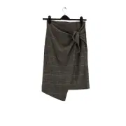 next womens skirt black & white dogtooth wrap over tie front size 10 new