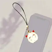 White and Red cute Wombat Phone Charm - Ghosts Witches Spooky Charm