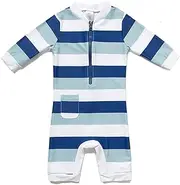 [BONVERANO] Baby Boys Sunsuit/Swimsuit UPF 50+ Sun Protection One Pieces with Zipper with Sun Hat