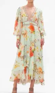 Camilla Long Button Front Dress Talk The Walk SZ L $949 Fits US 8-10
