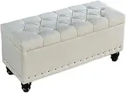 Bench Fabric Bed Stool Bed End Stool Bedroom Bed Front Sofa Modern Minimalist Storage Nordic Style Storage Shoe Changing Couch (Color : Light Brown, Size : 40 * 40 * 45cm) (Creamywhite 60x40x45cm)
