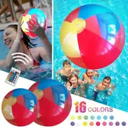 Coloured(1PCS)-LED Beach Ball with Remote Control-16 Colors Lights and 4 Light Modes,30M Control Distance,Outdoor Beach Party Games for Kids Adults