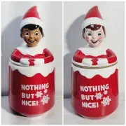 At Home Elf Cookie Jar "Nothing but nice!" 12in. H