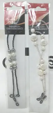 Fashion in View - LOT of 2 - Eyeglass Cord 26 in Beaded Multicolor NEW