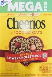CHEERIOS MEGA SIZE Heart Healthy Gluten Free with Whole Grain Oats Cereal 21.7oz