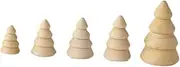 COHEALI 5pcs Wooden Christmas Tree Slices Khaki Christmas Tree Wooden Crafts Wooden Christmas Tree Christmas Decorations