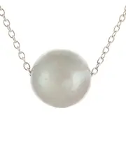 Splendid Pearls Silver 10-11mm Freshwater Pearl Pendant Necklace