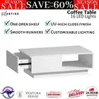 Artiss LED Coffee Table Storage Drawer Display Shelf 16 LED Colour UV High Gloss