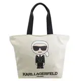 在飛比找遠傳friDay購物優惠-KARL LAGERFELD 卡爾 老佛爺公仔大容量購物包.