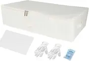 Phaicoilo Large Wedding Dress Storage Box - Beige Preservation Box with 30Pcs Acid-free Tissue Paper