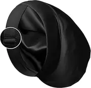 Satin Bonnet Silk Lined Sleep Cap- Adjustable Hair Cover Frizzy Hair Beanie Slouchy Night Cap Hair Protection Patients Care