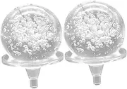 2 Sets Bubble Crystal Ball Holder Kit of Glass Sphere Balls for DIY Mountain Fountain and Fish Tank Accessories for Home and Office Decoration
