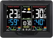 Wireless Digital Weather Station, Indoor Comfort Wireless Sensing Alarm Clock Weather Forecast Weather Station, Temperature Humidity Monitor, for Gyms, Offices, Classrooms, Home