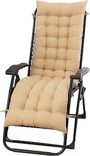 ele ELEOPTION Chair Cushion with Ties Rocking Recliners Chair Cushions High Back, Patio Chair Pad for Indoor and Outdoor Chaise Lounger Cushion 19x47inch Beige