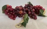 Country Market Artificial Cluster Of Grapes On Vine Lot Of 4 New With Tag 5"L