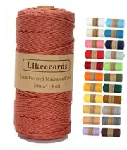 Macrame Cord,2mm x 219yard Cotton Twine String Cord,Natural 2mm*219yards Rusty