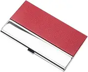 Simple Design Business ID/Credit Card Holder Metal Card Wallet, Red