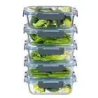 Containers With Lids 5-pack 36 Oz Glass Storage Meal Prep Set Airtight Lunch