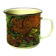 Gift Republic Man Of The World Enamel Coffee Mug Tea Cup w/ Handle Drinkware