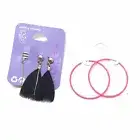 (2 pairs) Claire’s & Icing Hoop Feather Dangle Cuff Pierced Earrings