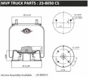 MVP AIR SPRING REPLACES FIRESTONE W01-358-8050, 1R14055, 566283023 NEW