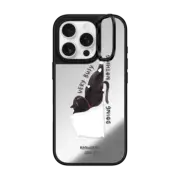iPhone 16 Pro Mirror Ring Stand Case MagSafe Compatible Very busy doing nothing by Moonaries illo