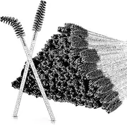 Eyelash Brush,100PCS Mascara Wands, Disposable Eyelash Brushes, Crystal Lash Wands for Eye Lash Extension, Eyebrow and Makeup (Black)