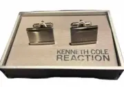 Kenneth Cole Reaction Cufflinks, Brushed Silver-Tone, Square