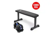 Powertrain 24kg Blue Adjustable Dumbbell w/ Adidas 10437 Adidas Bench