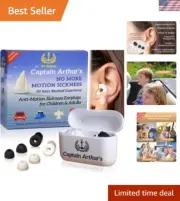 Silicone Travel Earplugs by Captain Arthur for Motion Sickness & Nausea Relief