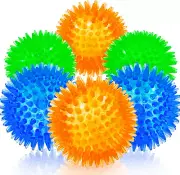 Squeaky Fetch Spike Balls TPR Toys for Pet Small Dogs Puppy Rubber 6 Pack Bright