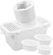 DOITOOL 1 Set Indoor Dryer Vent Kit for Electric Dryer Hose Pipe Tumble Dryer Vent Hose Black Tumble Dryer Condenser Retractable Extractor Fan Bathroom Drain Blower Exhaust Plastic White