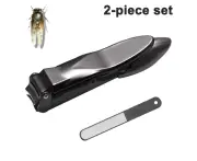 2 Pieces Nail Clippers For Thick Nails, Wide Jaw Opening Nail Clipper Stainless Steel Nail Cutter Nail Scissors Sharp-Black