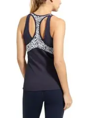 Athleta Mix Iverson Fitted Tank, Printed Yoga, Navy, Size XS, NWT