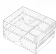 Poker Chip Holder Tray Racks - Clear Acrylic Chips Rack Case, Poker Chip Rack, Poker Table Accessories, 2 Slots Clear Acrylic Poker Chip Rack Holds 40 Standard-Sized Chips for casiino Or Home